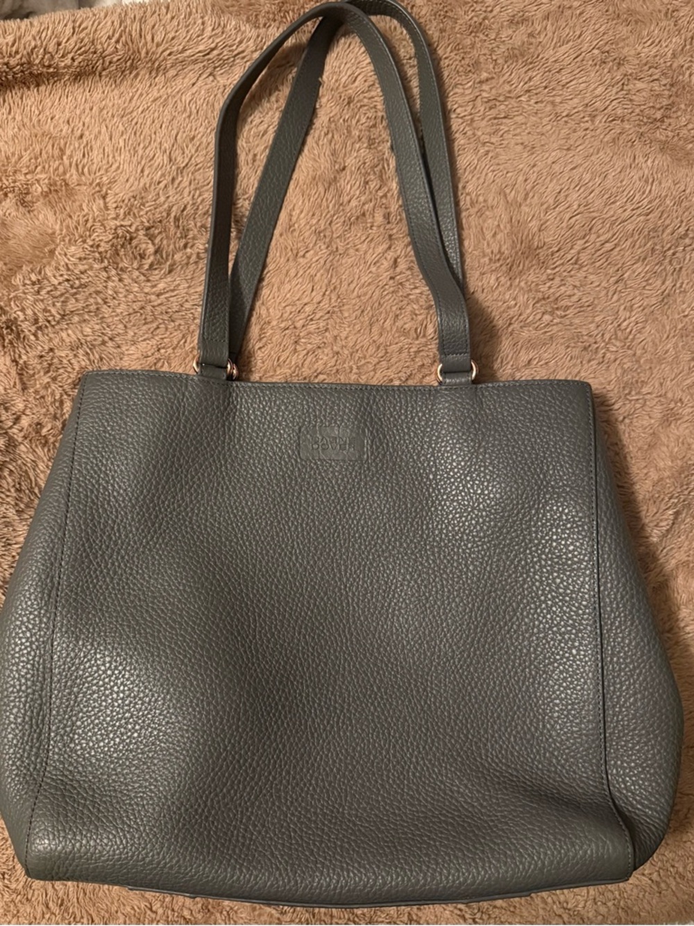 Dagne Dover Allyn Leather Tote in Graphite